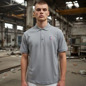 USAG U Suck At Golf Polo Shirt Mens M Gray Performance Stretch Short Sleeve